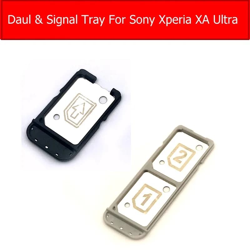 Singolo e Daul Sim Vassoio di Carta Per Il Sony Xperia XA Ultra XAU C5 C6 F3215/16 E5563/33/06 SIM Card Socket Reader Adattatore Parti di Riparazione