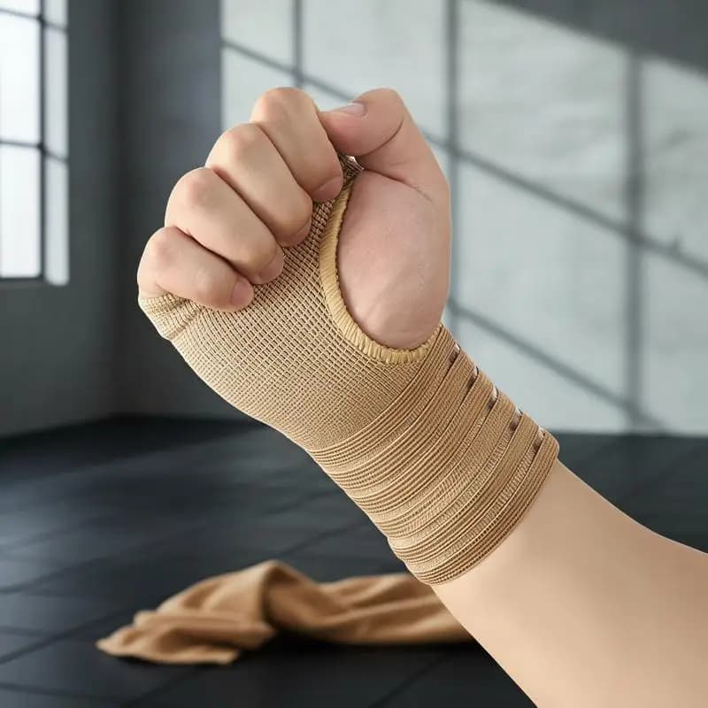 Wrist Palm Guard Adjustable Compression Strap Elastic Breathable Polyester for Men Women Universal Sports Use