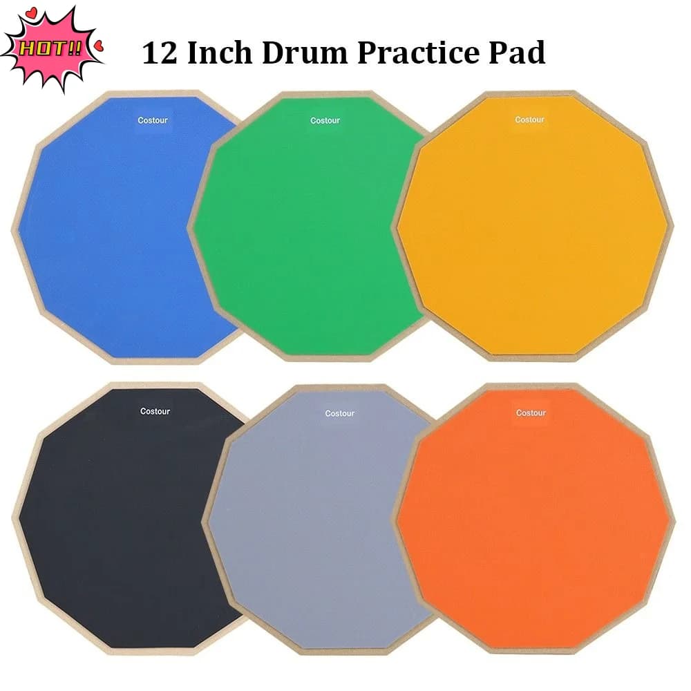 Pad per Pratica di Batteria da 12 Pollici, Antiscivolo e Antiurto, Supporto Professionale per Rullante, Pad per Batteria Dumb Drum con Rimbalzo