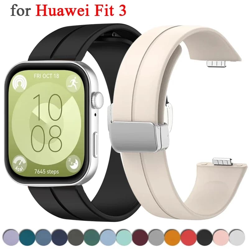 Cinturino in silicone per HUAWEI Watch FIT 3 Smartwatch Bracciale sportivo con fibbia magnetica per accessori per cinturini Huawei fit3