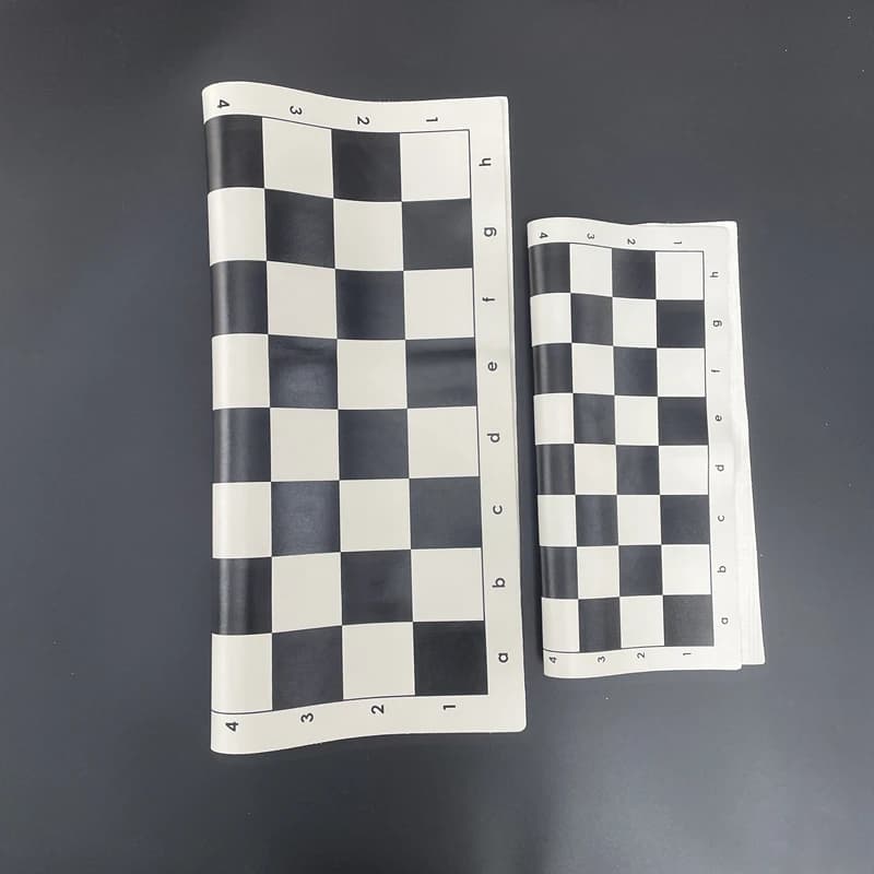 Chess black and white checkerboard 34/50cm Portable rollable soft PU game accessories Standard chessboard entertainment game