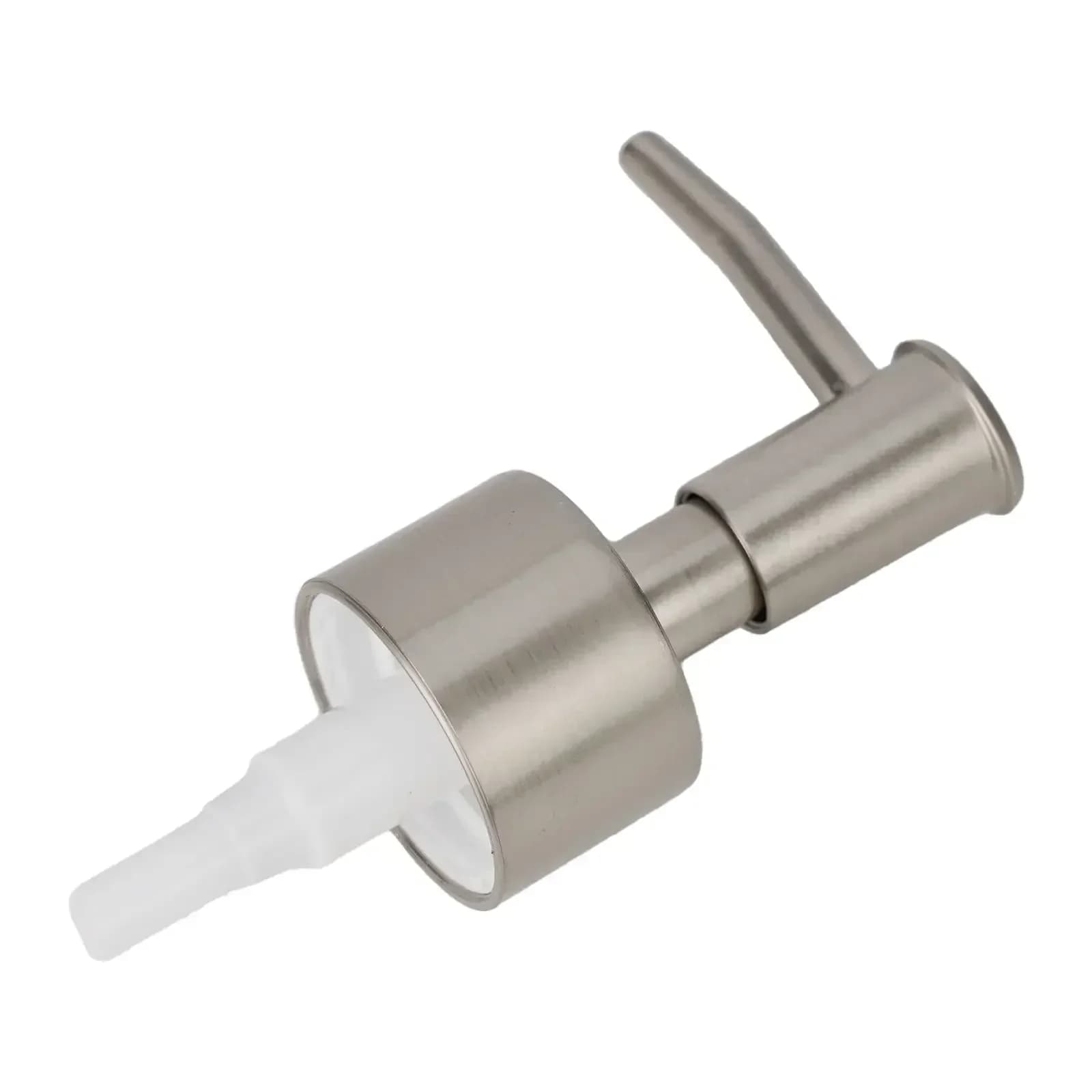 Testa della pompa a 28 denti testa della pressa in Gel nero testa della doccia lozione in plastica argento vestibilità universale 28 fili bagno in plastica ABS
