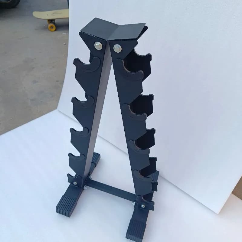 A-Shaped Triangle Dumbbell Storage Rack, Mobile Home Gym Organizer, Multifunctional Yoga Mat Kettlebell Fitness Equipment Stand