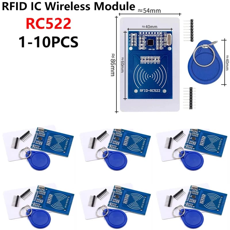 1-10PCS MFRC-522 RC-522 RC522 Antenna RFID IC Wireless Module For Arduino IC KEY SPI Writer Reader IC Card Proximity Module XZG