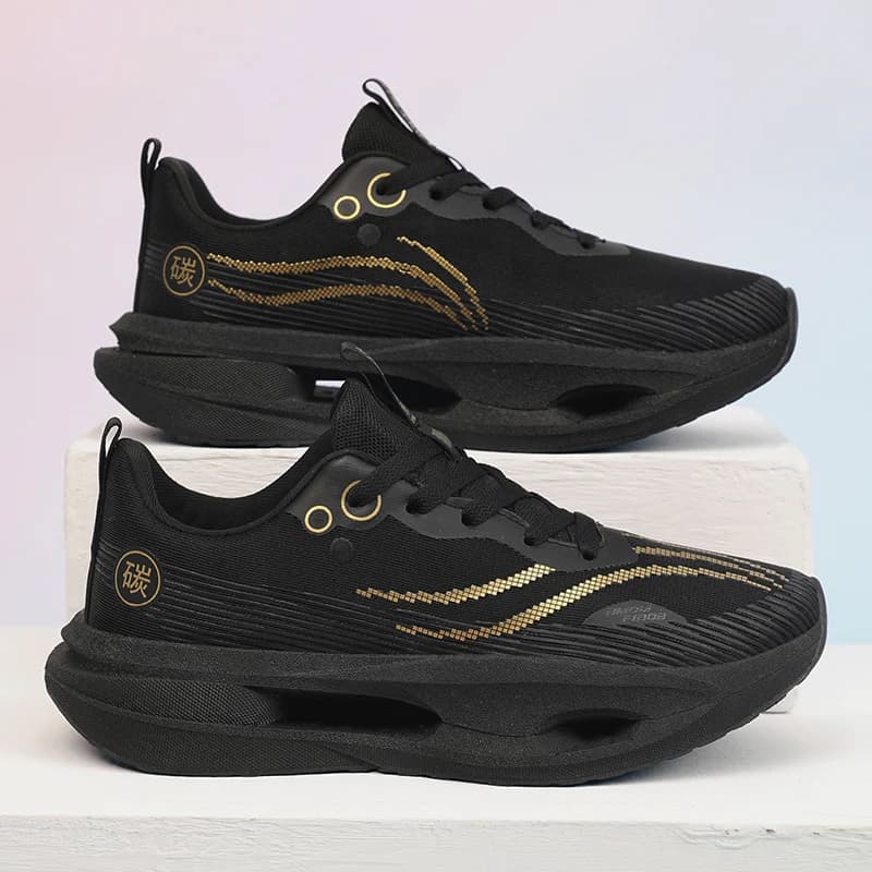 Scarpe da corsa da uomo, scarpe casual sportive con suola imbottita, punta in tessuto traspirante, adatte per palestra, allenamento per maratona, scarpe leggere per prestazioni, design dinamico, costruzione durevole, scarpe da ginnastica con lacci, esclusive per gli appassionati di fitness