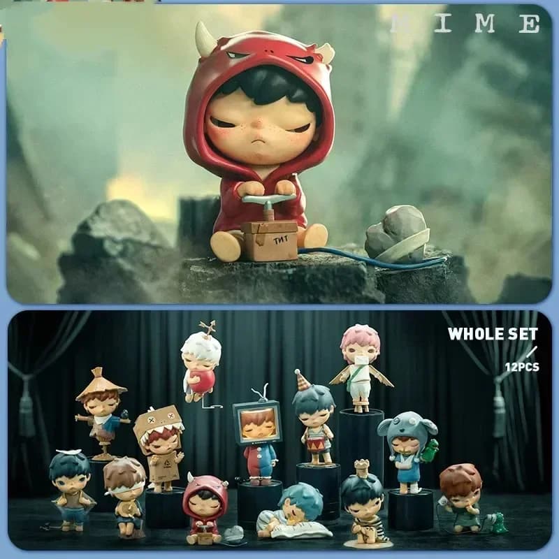 POP MART Hirono Mime Series Blind Box - Mystery Box Giocattoli, Bambole, Figure Anime Carine, Ornamenti da Scrivania, Collezione Regalo