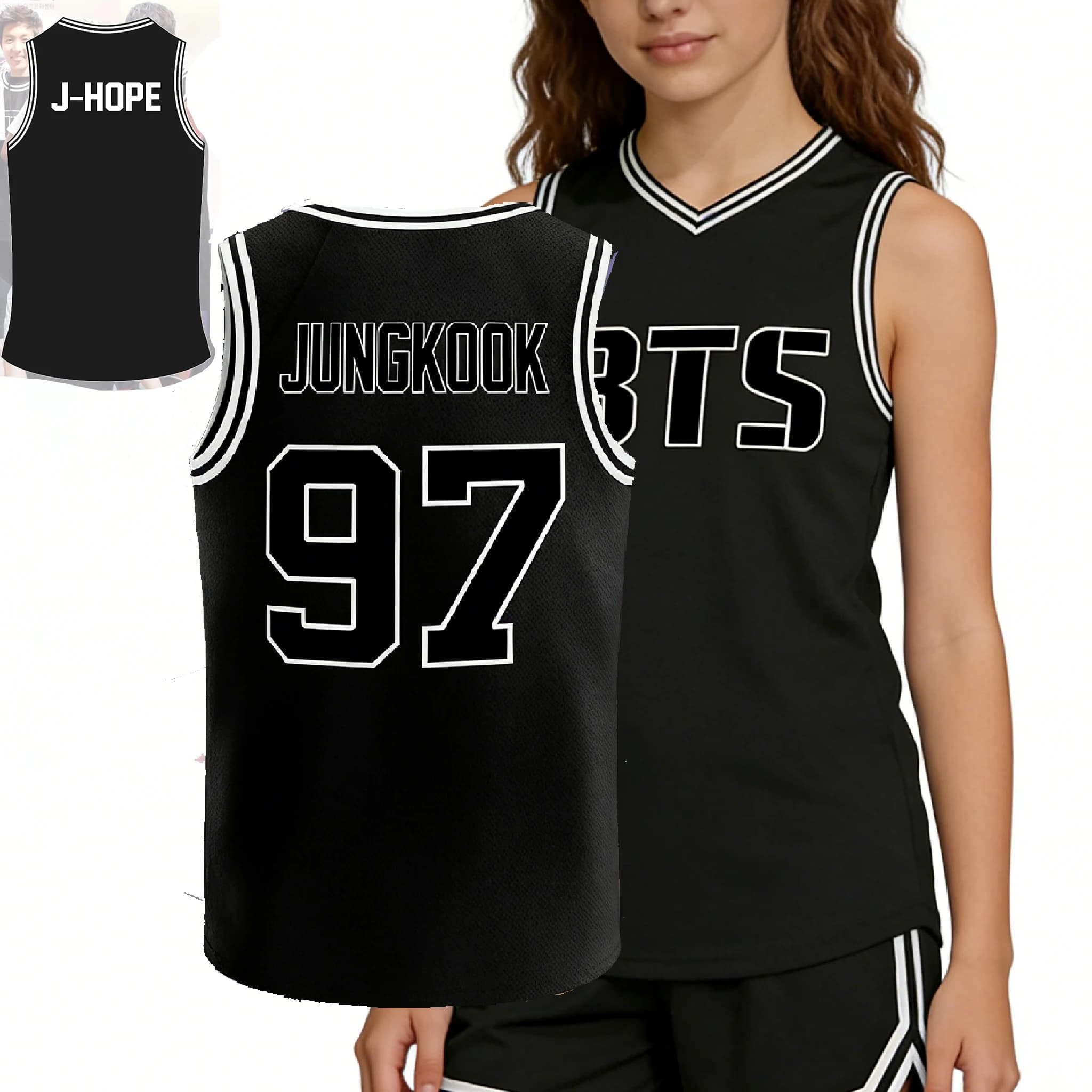 New Summer Shirt 2026 KPOP Boyband with Jin Hope Print, T-Shirt Sleeveless, Korean Concert Clothing, Women's and Girls' Top, Basketball Canotta