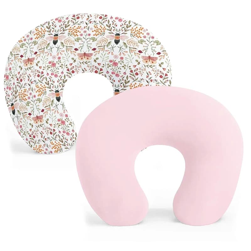 2 pezzi fodera per cuscino per allattamento per bambini design di stampa rimovibile a forma di U manica per cuscino per allattamento al seno fodera ultra morbida