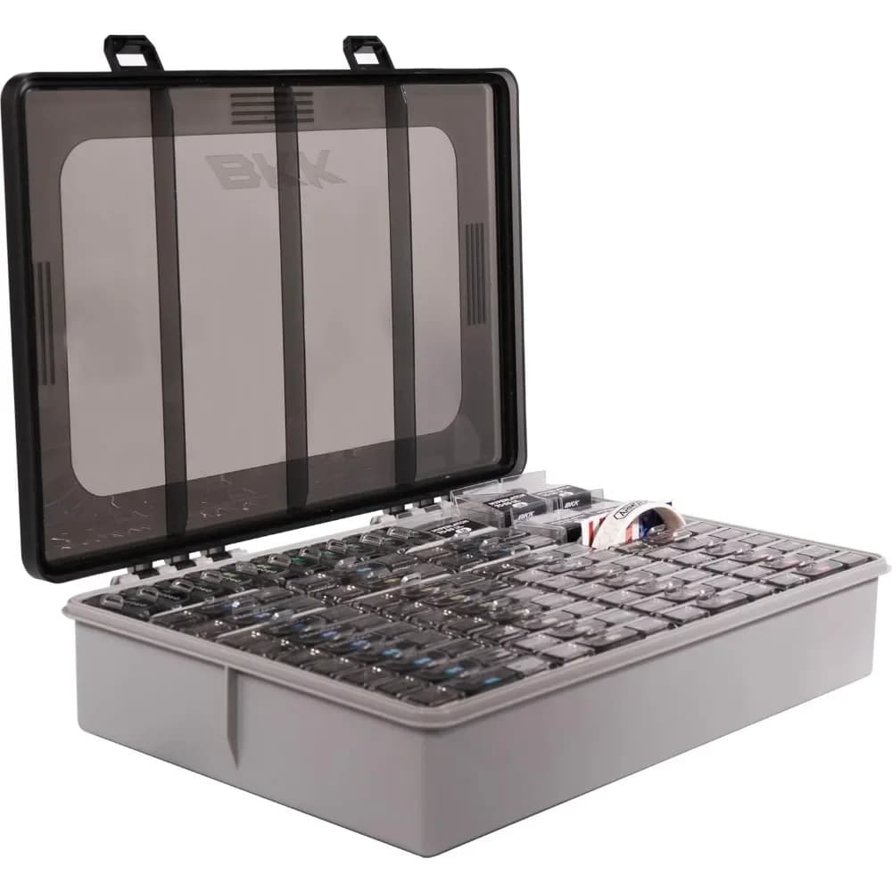 Fishing box with hooks for equipment Boxes with dividers Organizer system to store OCD equipment - Fully loaded