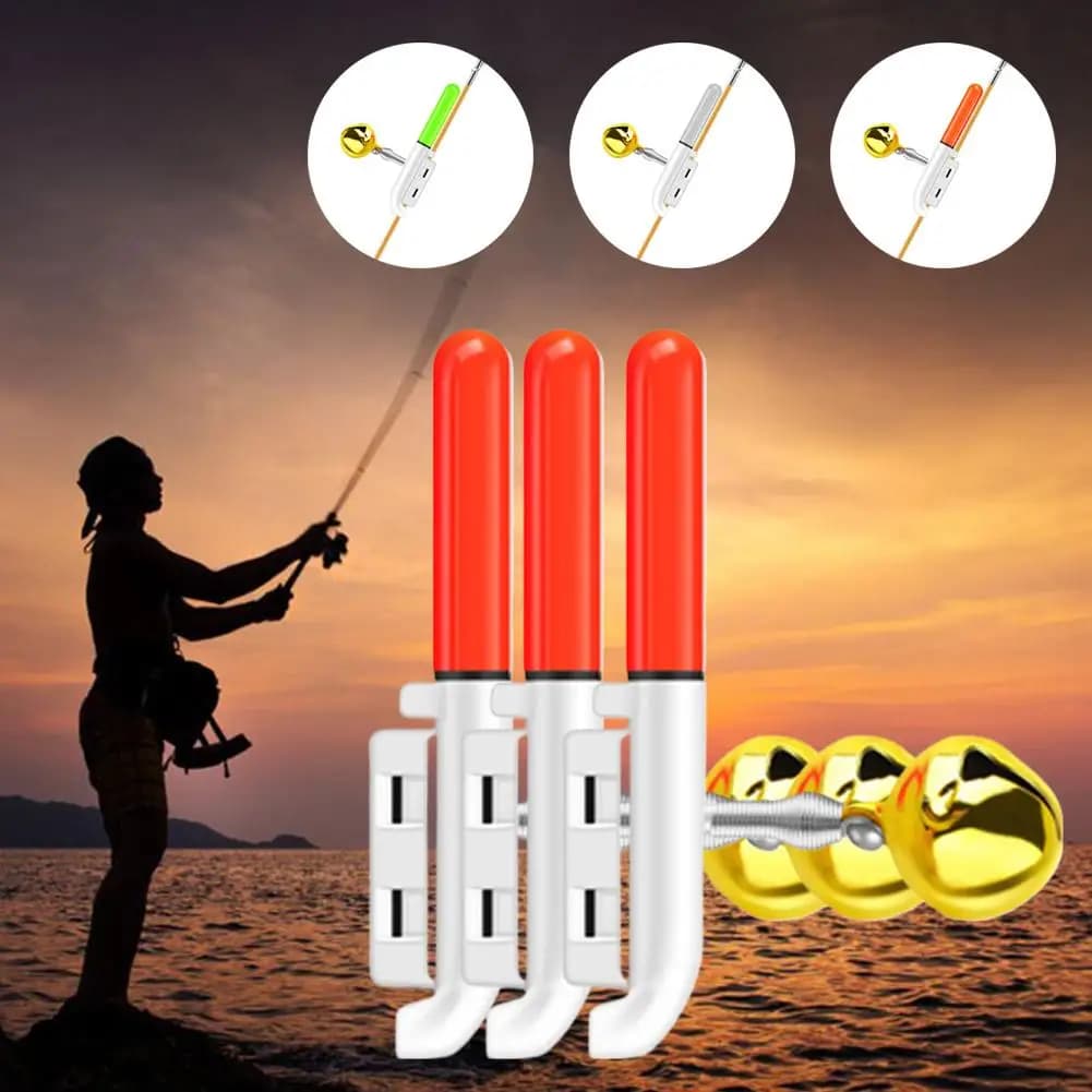 3Pcs Electronic Fishing Light Stick Rod Tip LED Glow Night Fishing Float Bite Alarm Bell With Battery Tackle Tools