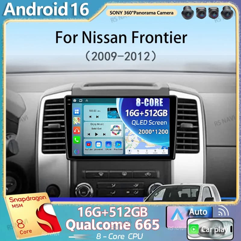 Android 15 Carplay Autoradio Per Nissan Frontier 2009-2012 Per Nissan Xterra 2 N50 2008-2015 Lettore Multimediale di Navigazione Stereo
