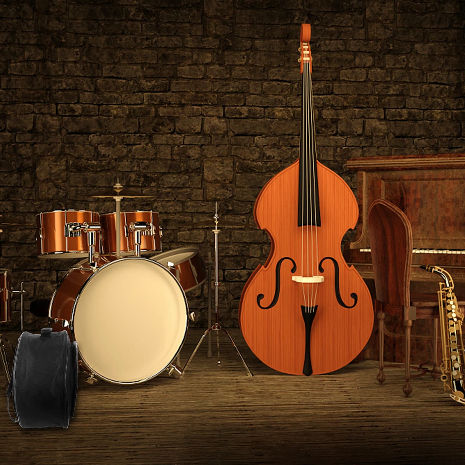 Zaino per rullante Custodia imbottita portatile da 13-14 pollici Borsa per trasporto tamburo in tessuto Oxford Accessori per percussioni Borsa per rullante imbottita