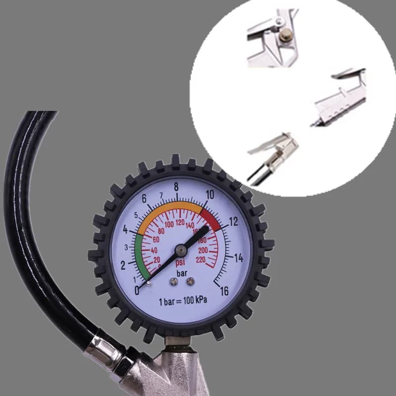 Manometro Multifunzione per Auto e Moto, Tester di Pressione Pneumatici, Compressore d'Aria con Indicatore, Gonfiatore 1PS, Strumenti per Pompa