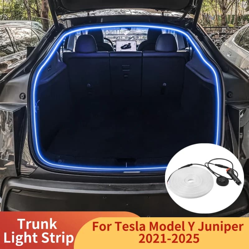 Trunk Light Strip for Tesla Model Y Juniper 2021-2025 Fully Automatic Sensing RGB Tailgate Lighting LED Ambient Lamp Accessories