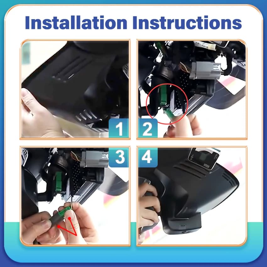 Per Volvo XC90 2015-2024 Telecamera Anteriore e Posteriore Plug and Play per Auto, Registratore Dashcam WIFI, Dispositivi di Registrazione DVR per Auto