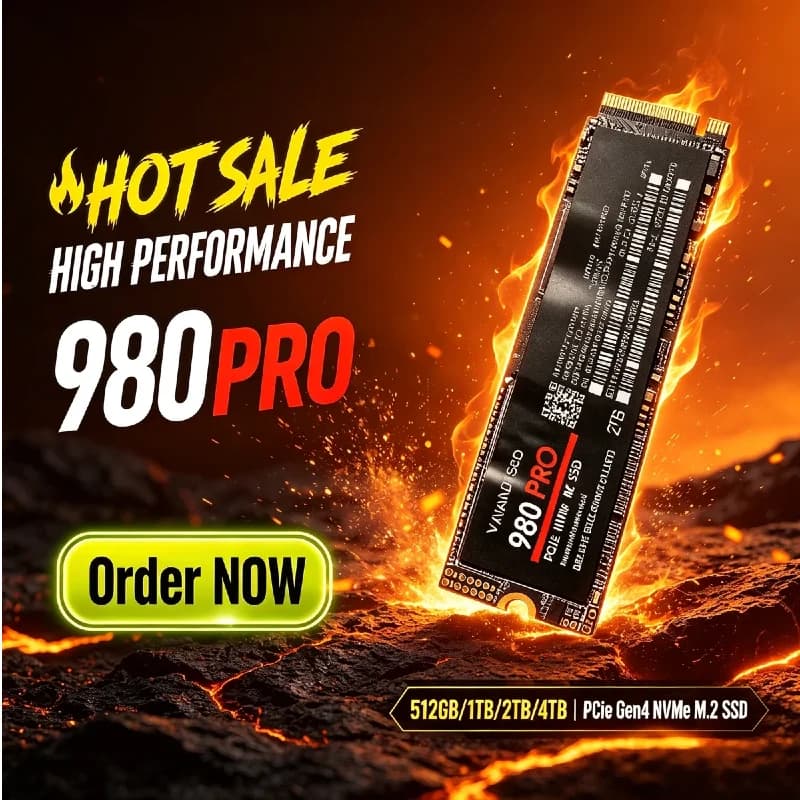 New 980Pro M.2 NGFF PCIe 4.0 NVMe Internal Solid State Disk 7450MB/s High‑Speed Storage for Laptop Desktop Boot & Game Loading