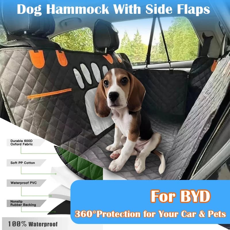 Car Seat Covers for Dogs with Rigid Bottom Car Covers for Waterproof Dogs with Network Window for BYD Atto 3 Yuan Plus 2021 2022 2023 2024 2025