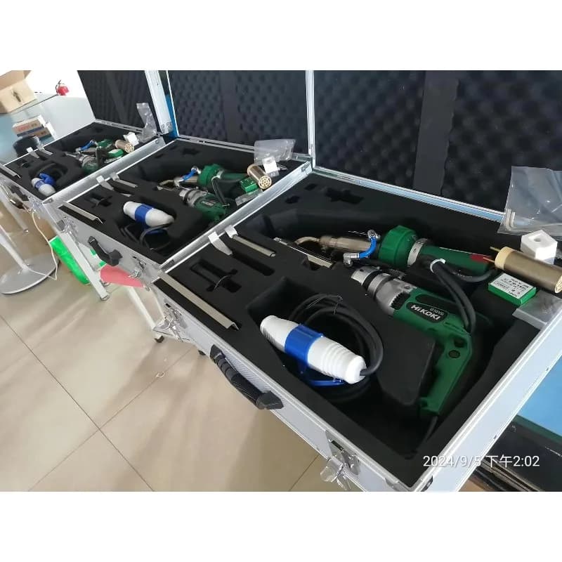 Saldatrice a Estrusione a Doppio Riscaldamento 3600W per Geomembrane in HDPE, Saldatrice Automatica Portatile per Tubi in PP