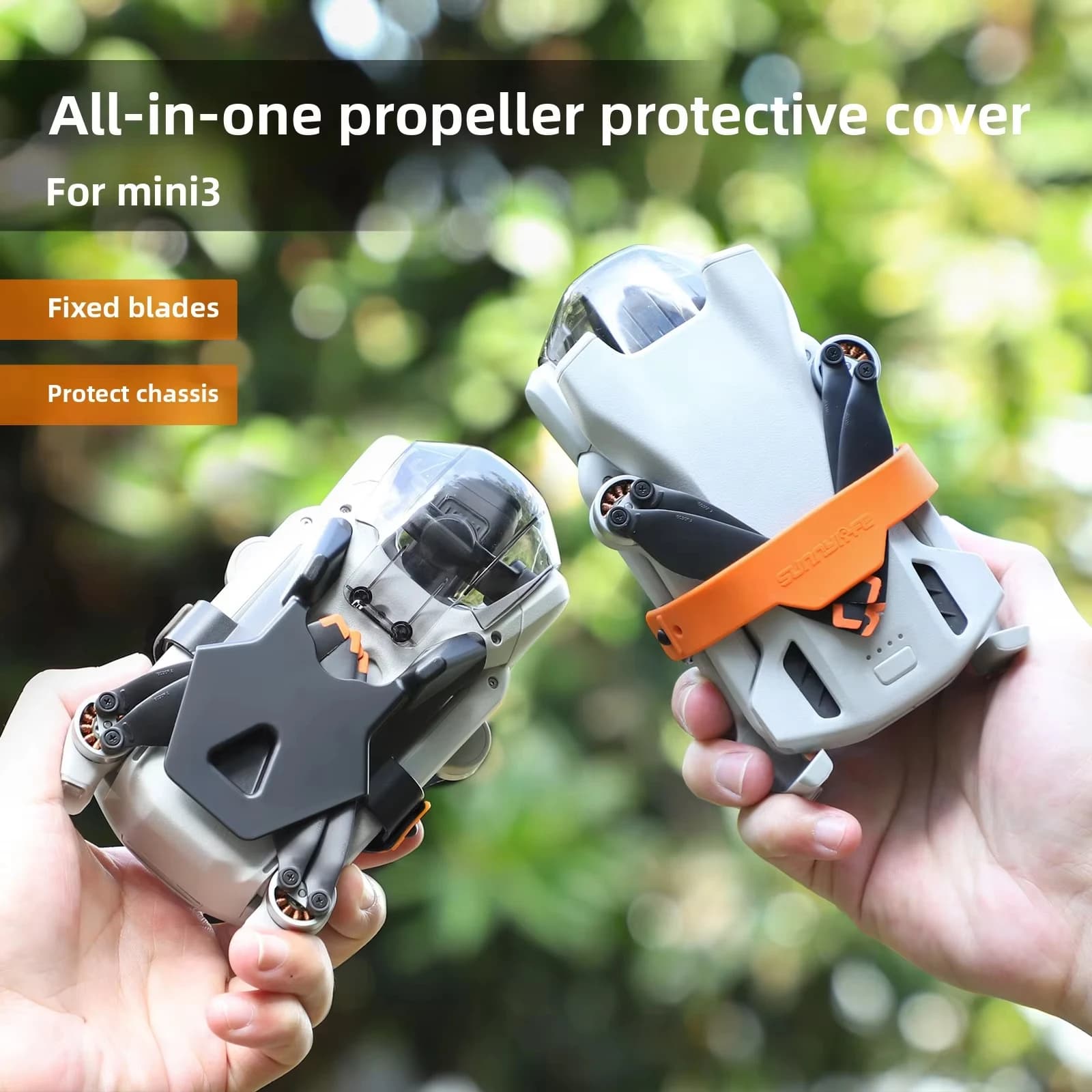 Fissatore per pale del supporto dell'elica per drone DJI Mini 3 con coperchio di protezione inferiore Accessorio per cinturino in silicone con design pieghevole