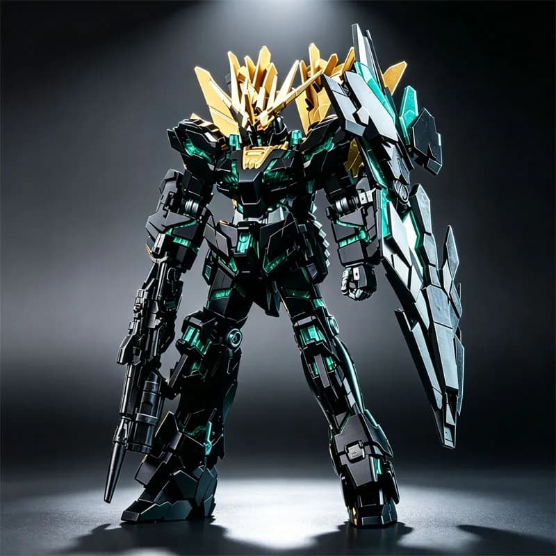 HG 1/144 RX-0 Unicorn Banshee Norn Final Battle Ver Dark Tone Green Assembly Action Figure Desktop ornament room Decoration Toy
