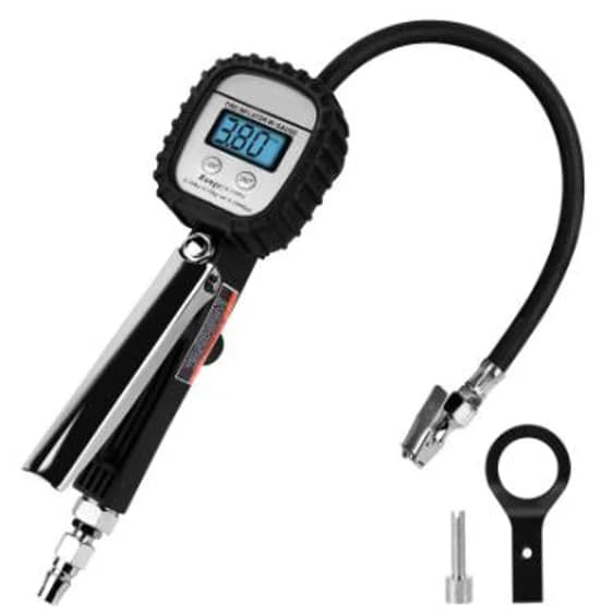 Pistola digitale per gonfiaggio pneumatici con manometro per display LCD per auto moto