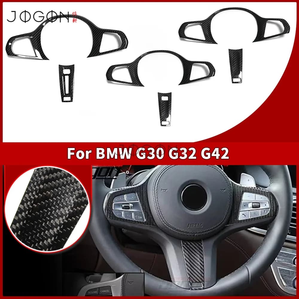 Carbon Steering Wheel Button Frame Interior Stick-on Trim For BMW G30 G32 G42 G14 G01 G02 G05 G06 G07 G20 G22 G26 F90 F98 X3M