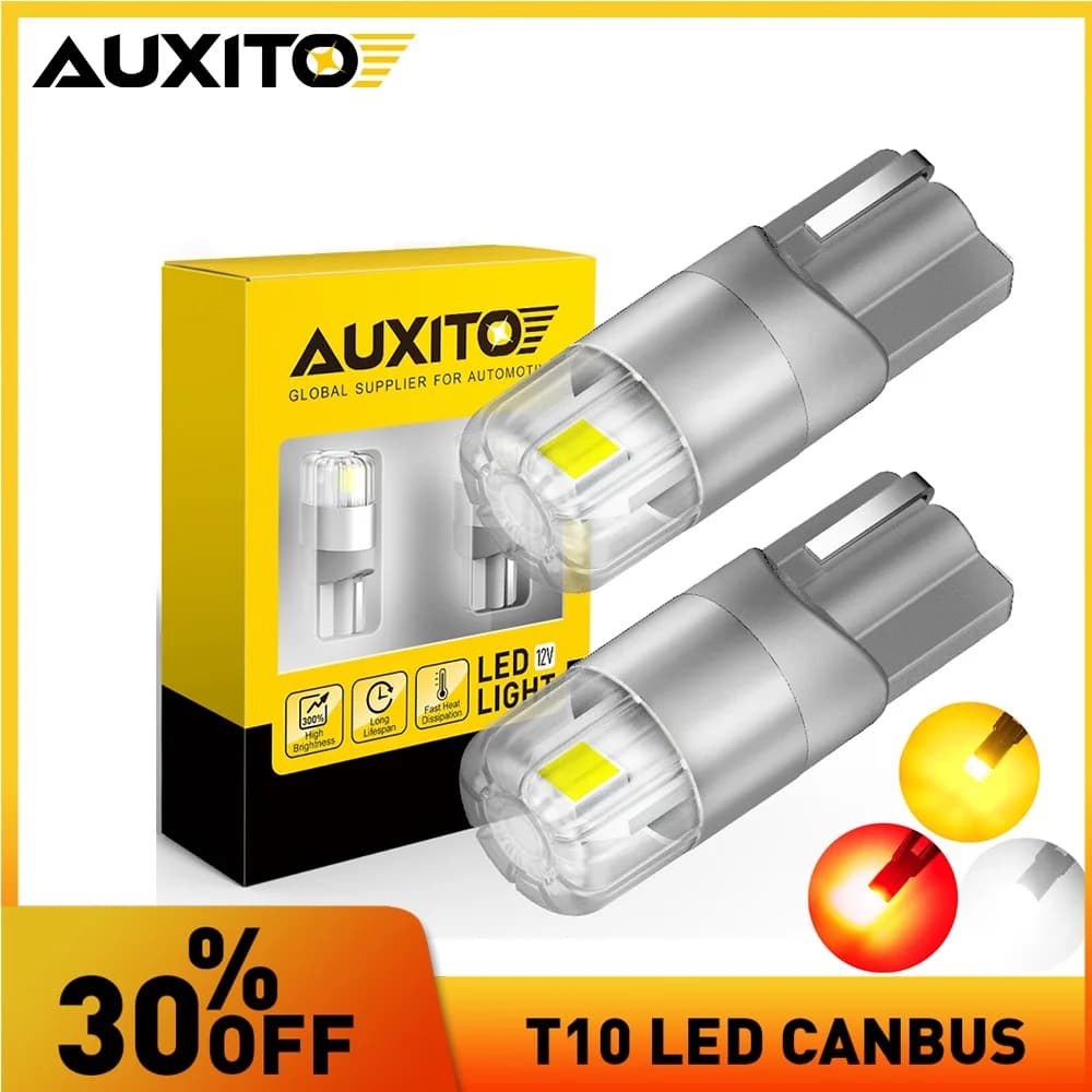 AUXITO 2 pezzi T10 LED Canbus W5W lampada a LED 168 194 2824 lampadina 6000K Whtie illuminazione interna per auto cupola bagagliaio luce da lettura bianca 12V