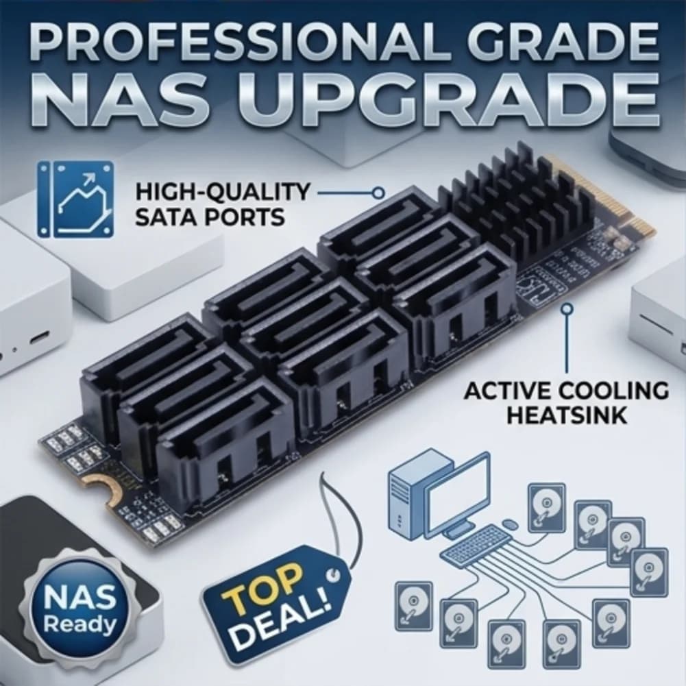 Scheda di espansione M.2 NVMe a SATA 3.0 a 9 porte, adattatore SSD da 6 Gbps, controller M-Key PCIe a SATA per archiviazione su NAS HDD.