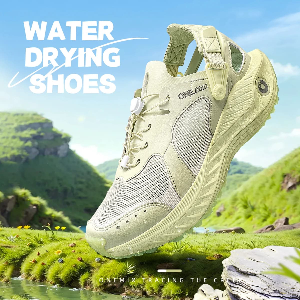 ONEMIX Scarpe Acquatiche Unisex Estive Traspiranti ad Asciugatura Rapida Antiscivolo per Trekking Fluviale e Camminata Leggera