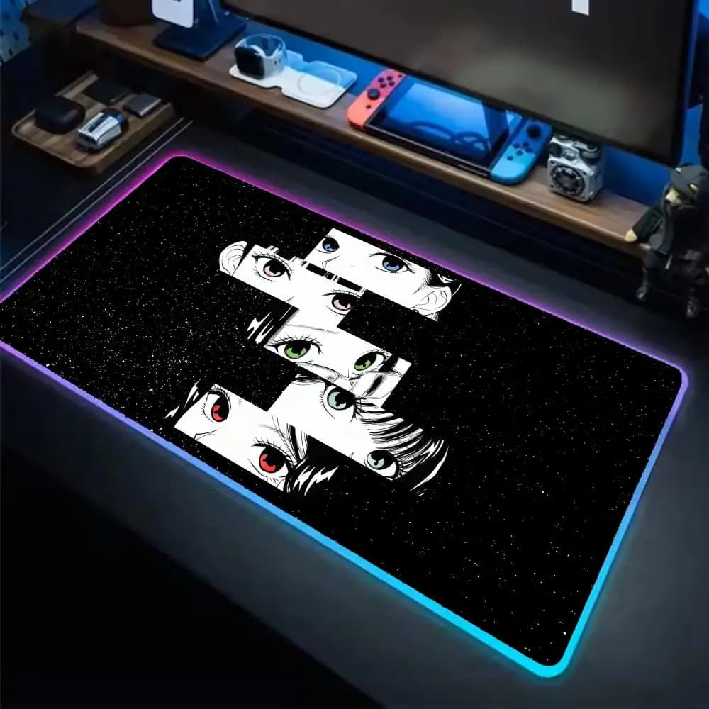 KPOP FEARLESS Mouse Mat Soul Play Mouse Mat LED Table Mats Backlit Rubber Desk Mat XXL RGB