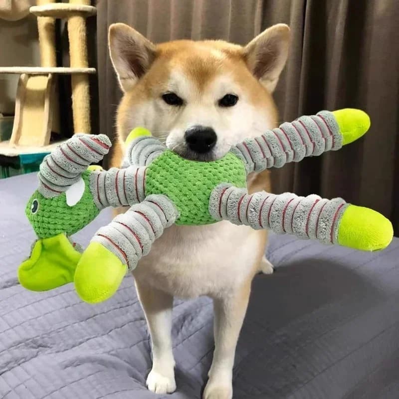 Giocattolo di Peluche per Cani, Simpatico Animale Imbottito per Cani Piccoli e Medi, Giocattolo da Masticare per Cuccioli, Compagno di Gioco Interattivo, Riduce l'Ansia