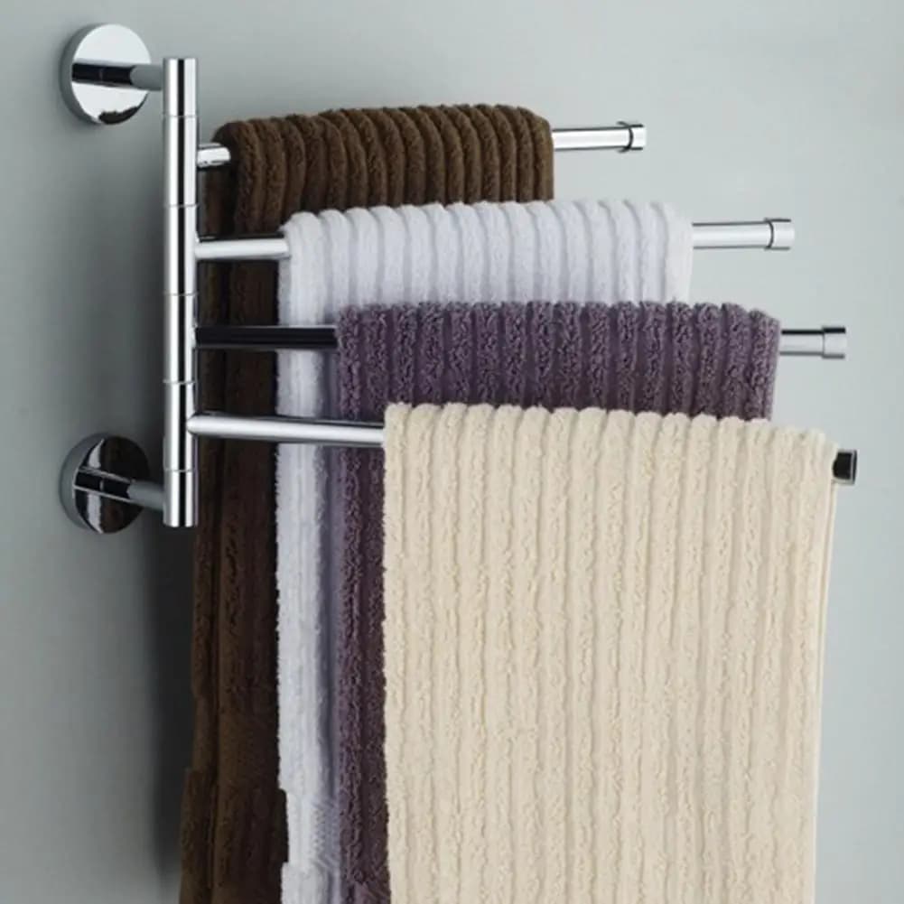 Portasciugamani Girevole in Acciaio Inossidabile, Porta Asciugamani da Parete per Bagno e Cucina, Accessorio Hardware Lucidato