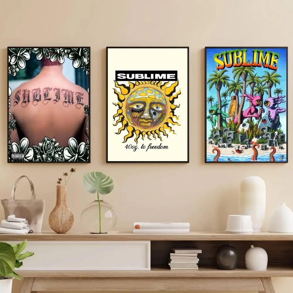 Band S-Sublime Poster Arte autoadesiva Adesivo in carta impermeabile Coffee House Bar Room
