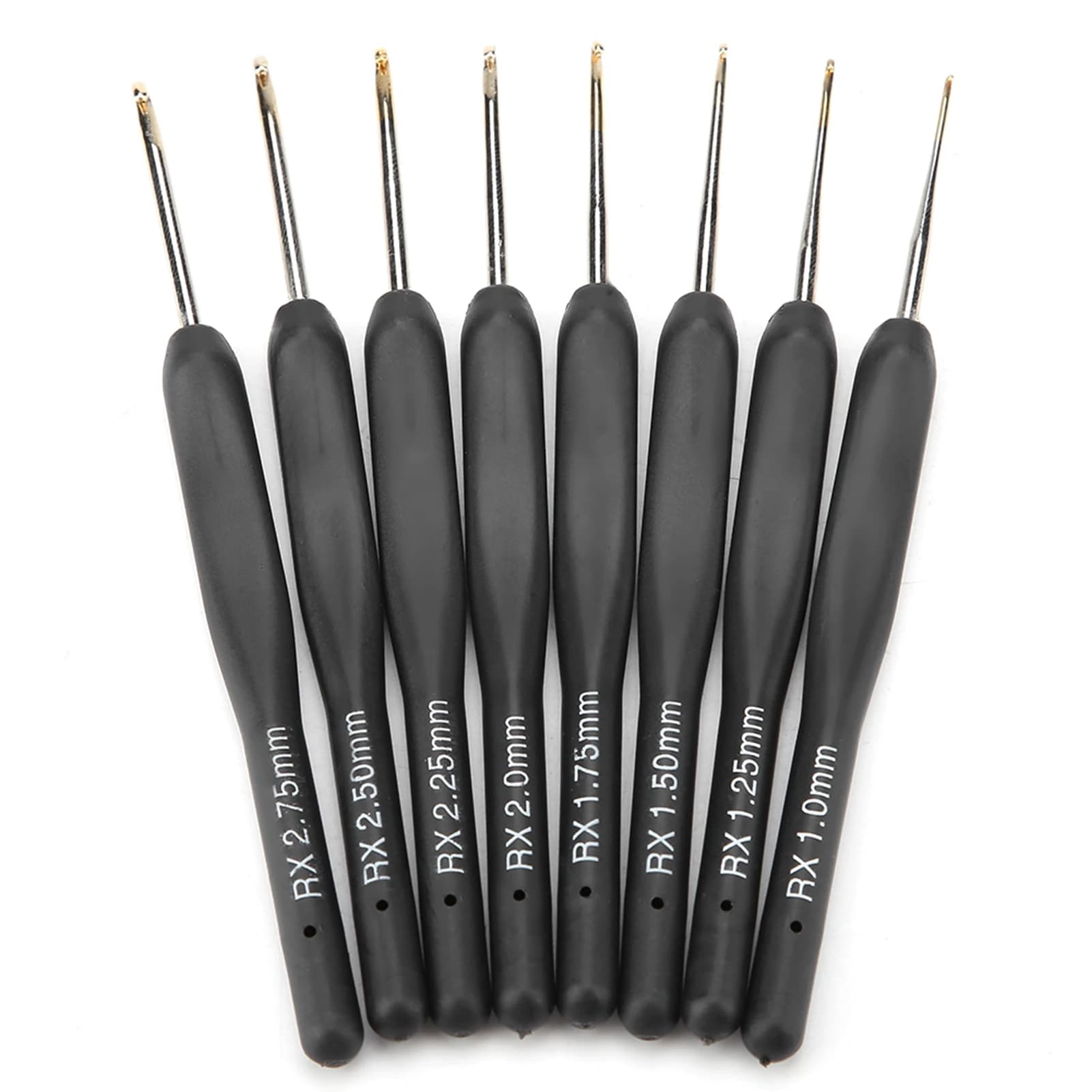 Crochet Hooks Soft Handle Ergonomic Aluminum Knitting Needles Set Tips 8 Sizes Craft Kit for Beginners Professionals