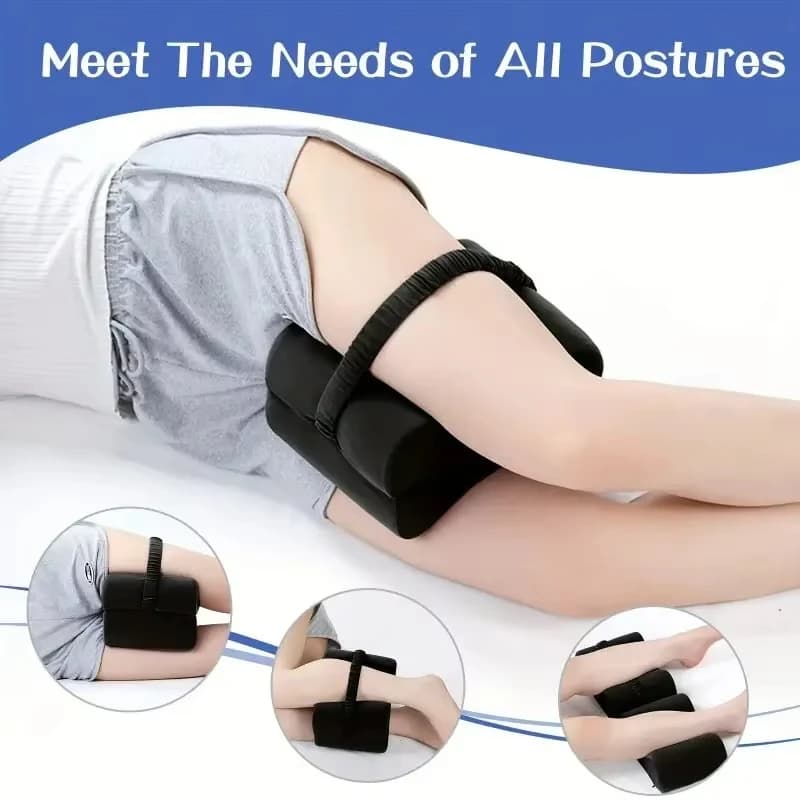Cuscino ergonomico per il posizionamento delle gambe in memory foam 2 in 1 con cinghia antiscivolo Cuscino di supporto per la correzione delle gambe per il comfort del sonno