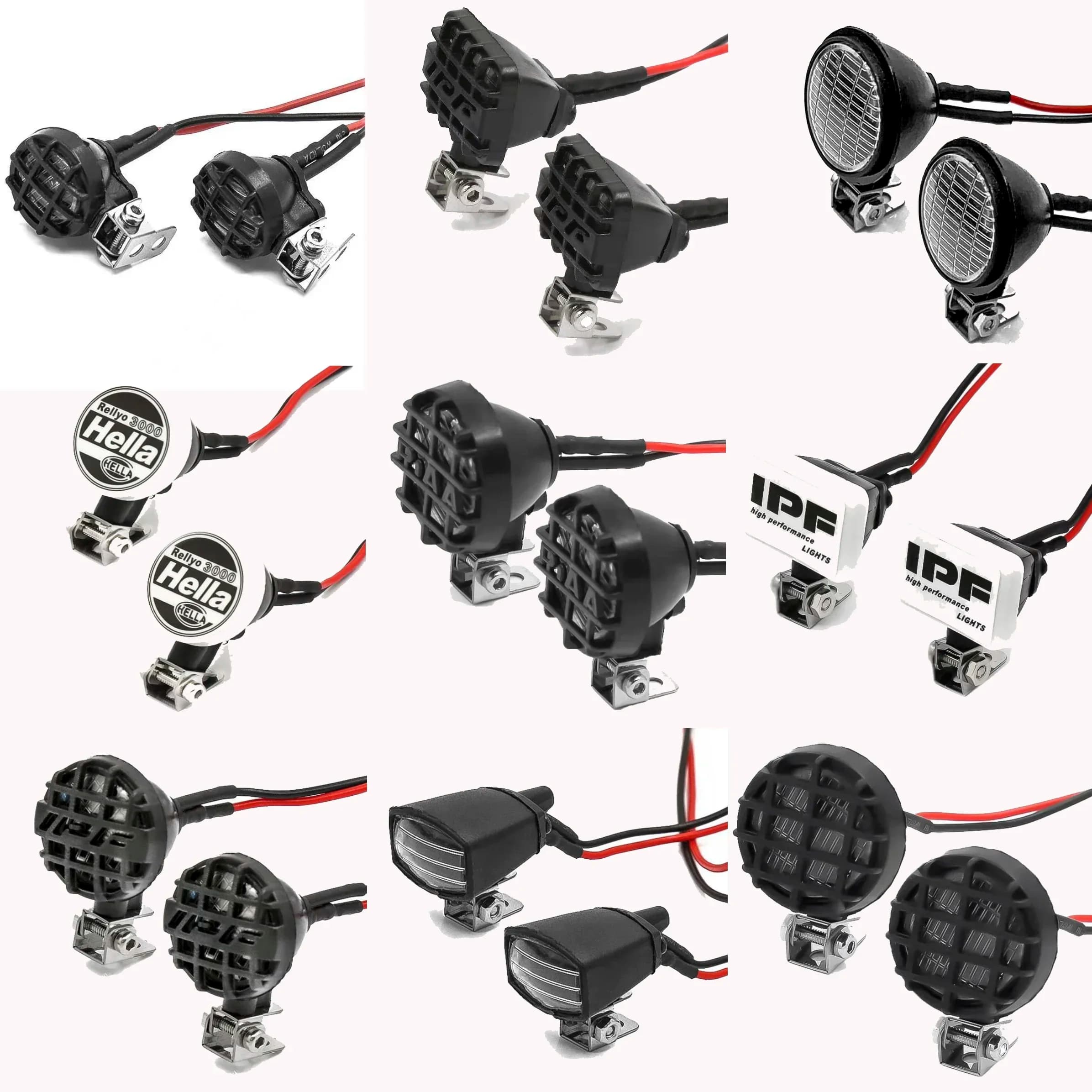 Fari LED rotondi per auto RC con staffa per cingolato 1/10 TRX4 TRX6 Axial SCX10 III YK4082 CC01, luce fuoristrada impermeabile