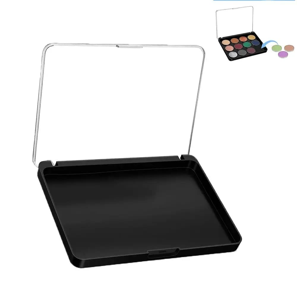 with Frosted Clear Top Magnetic Makeup Palette Plastic Black Empty Eyeshadow Palettes Lightweight Travel Storage Box
