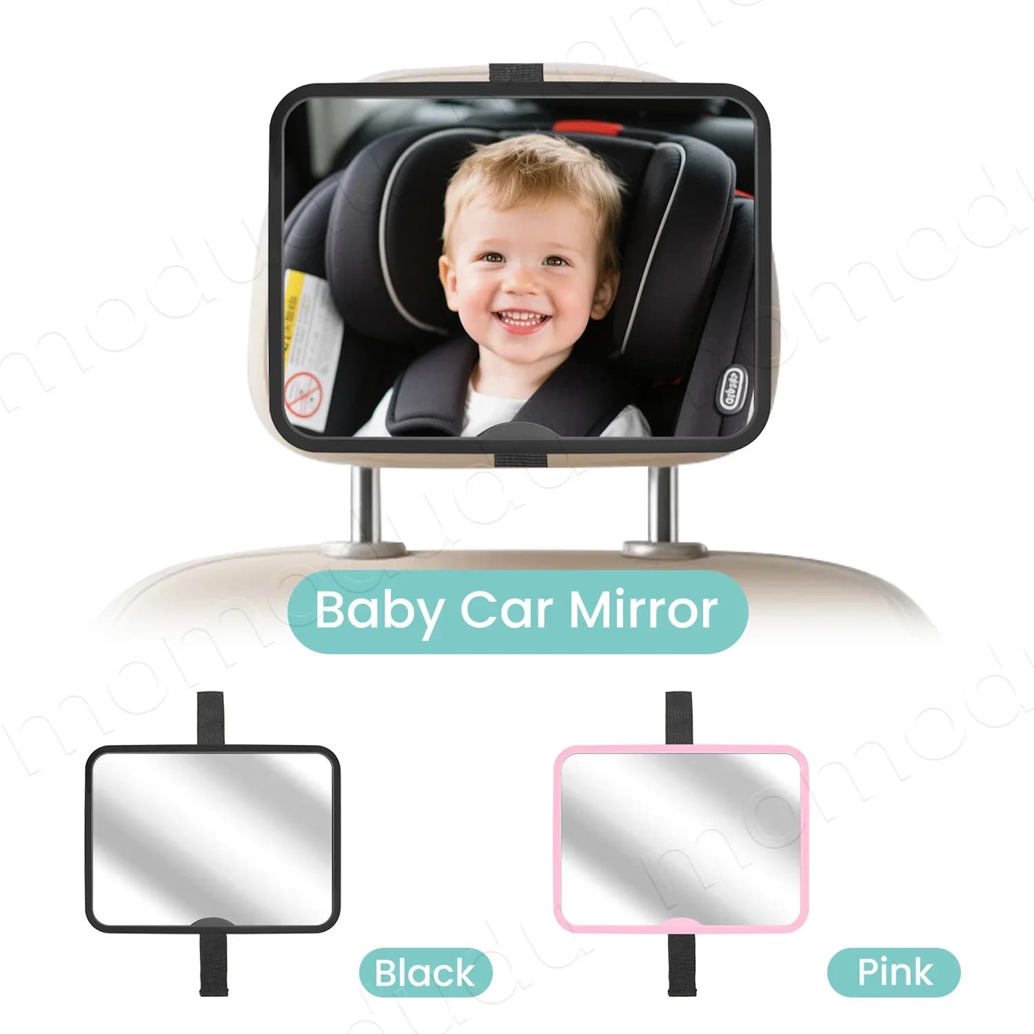 Specchietto Retrovisore per Auto per Bambini, Nuovo Modello Grandangolare, Monitor di Sicurezza Quadrato per Seggiolini Auto