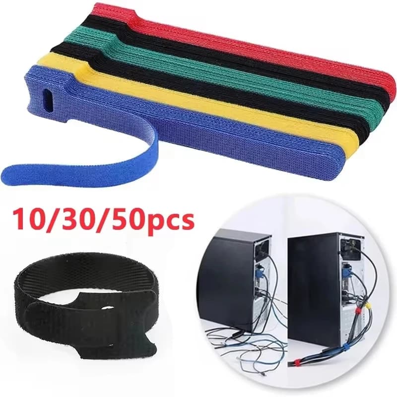 10/30/50 Pezzi Organizzatore Cavi Multiuso, Fascette Riutilizzabili per Gestione Fili, Protezione Cavi, Cinghie in Nylon per Mouse e Auricolari