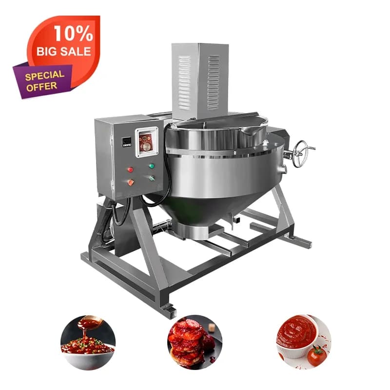 Automatic industrial stove for jam with planetary mixer Steam heating Kettle with Agitator coating Machine for making candies
