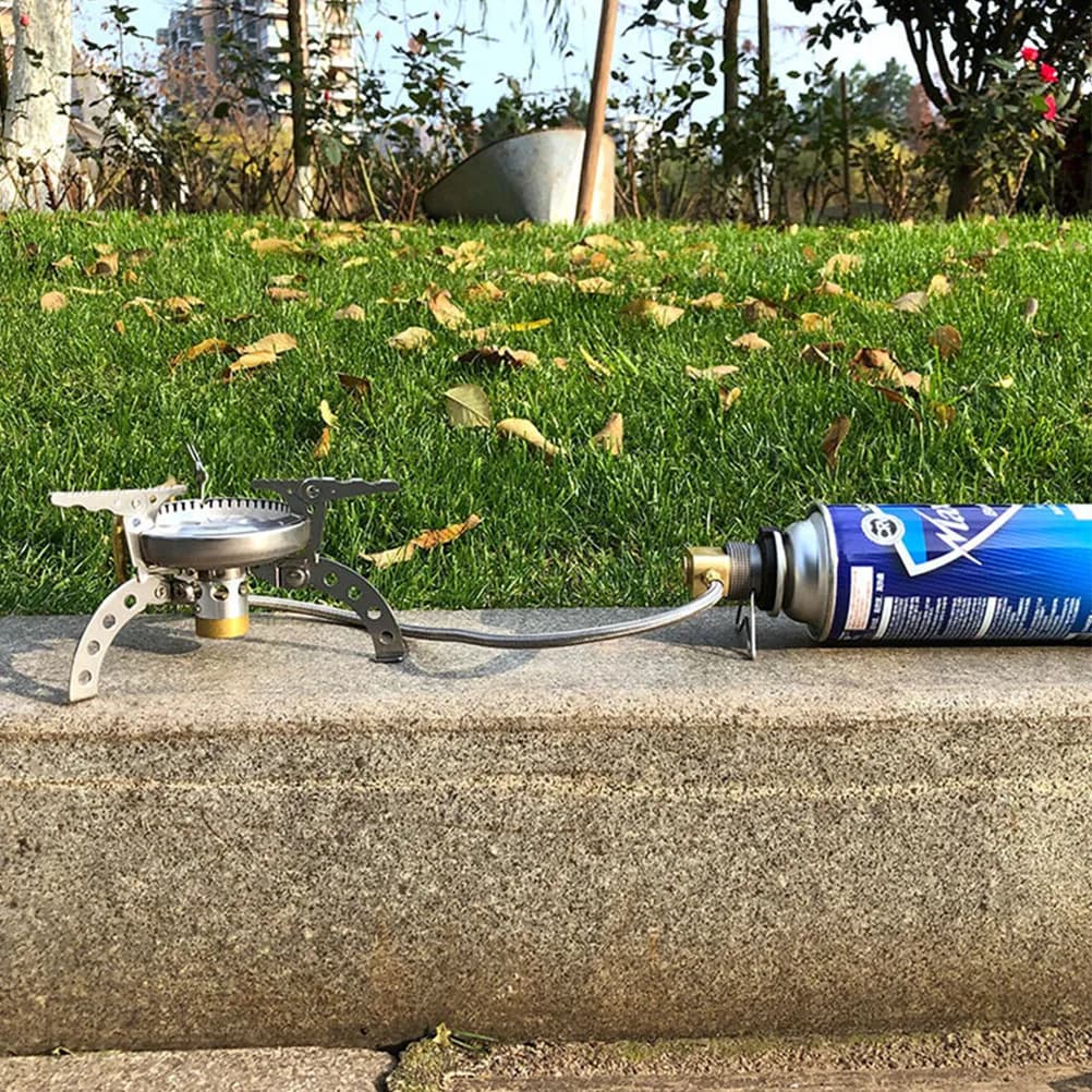 Adattatore per bombole di gas, testa di trasferimento da serbatoio piatto standard a serbatoio lungo, convertitore per fornello da campeggio all'aperto, professionale, grigio scuro