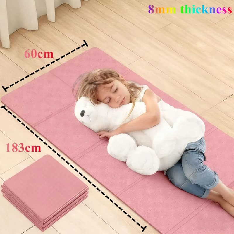 Tappetino yoga pieghevole in PVC 183x60x0,8 cm Materiale ecologico extra spesso, tappetini fitness dal design antiscivolo, tappetini da allenamento multiuso