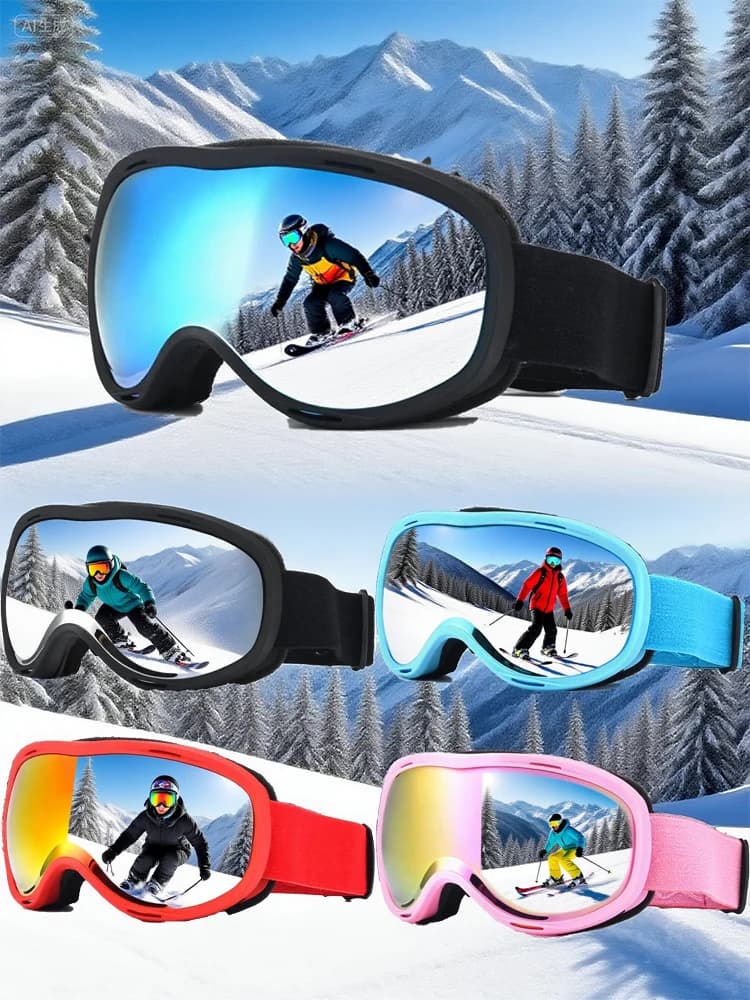 JSJM Occhiali da SKI professionali antiappannamento Occhiali da snowboard Sport all'aria aperta Donna Uomo Doppio strato Occhiali da sci Maschera Regali di Natale