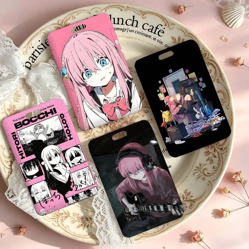 Anime B-bochi The RockS Cute NFC Contactless Sliding Card Sleeve For Student Cards, Bus Cards, ID Cards, And Work Permits