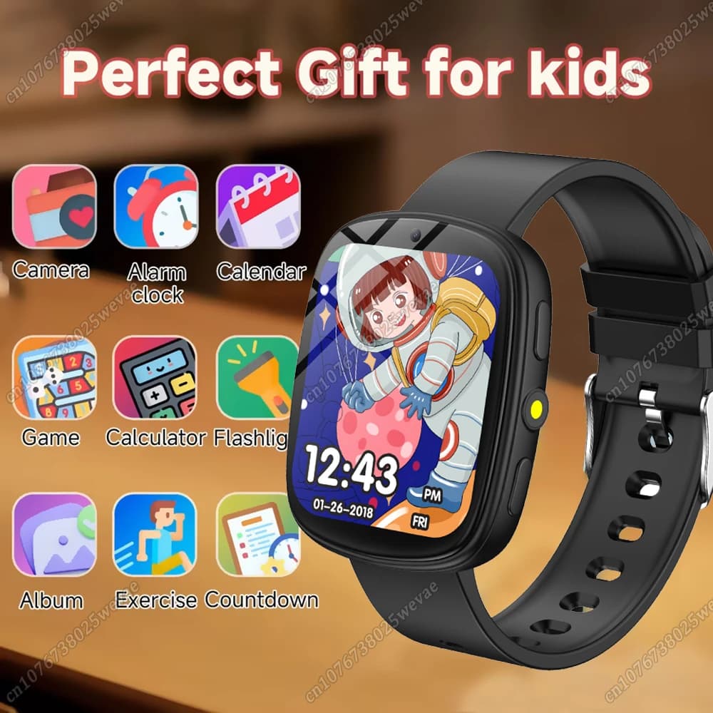 Smartwatch per Bambini con Touch Screen, Fotocamera, Batteria a Lunga Durata 260mAh, Torcia, Giochi, Funzioni Educative, Regalo per Ragazzi e Ragazze HT30