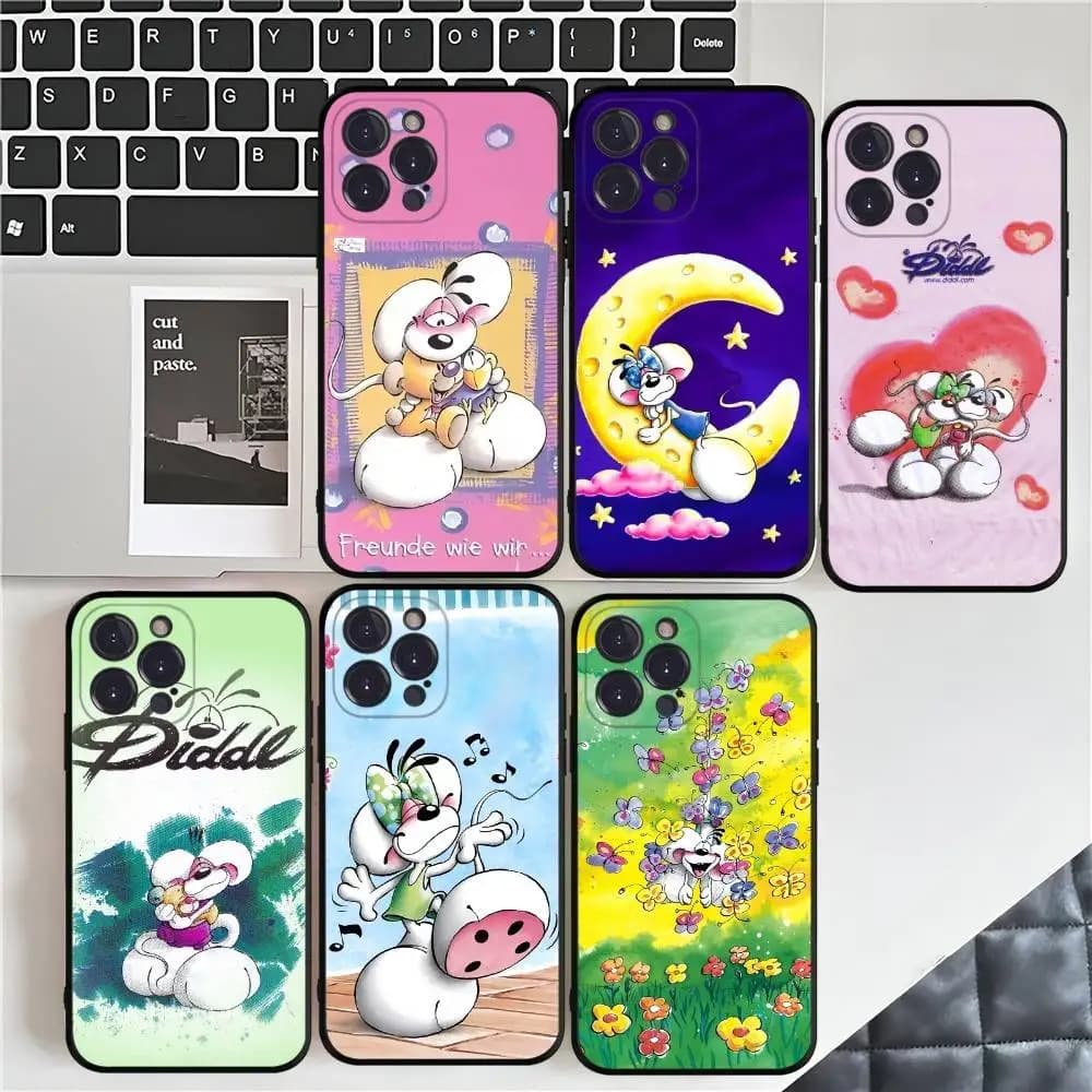 Custodia per telefono Cartoon D-Diddl morbida in silicone per iPhone 17 16 15 14 13 12 11 Pro Mini XS MAX Plus X Cover