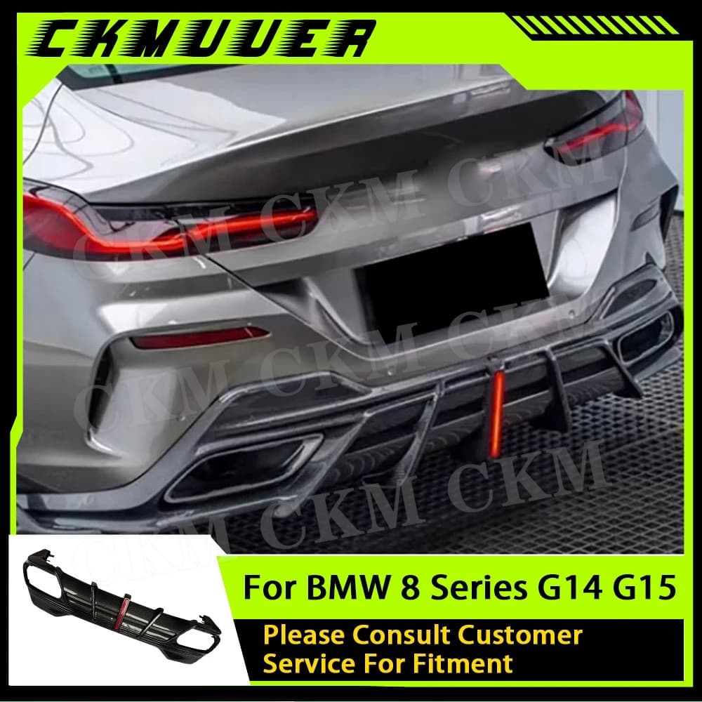 CKMUUER Carbon Fiber For BMW Series 8 G14 G15 2019-2022 Auto Rear bumper Lip Diffuser Poster Auto Parts Edit Accessories