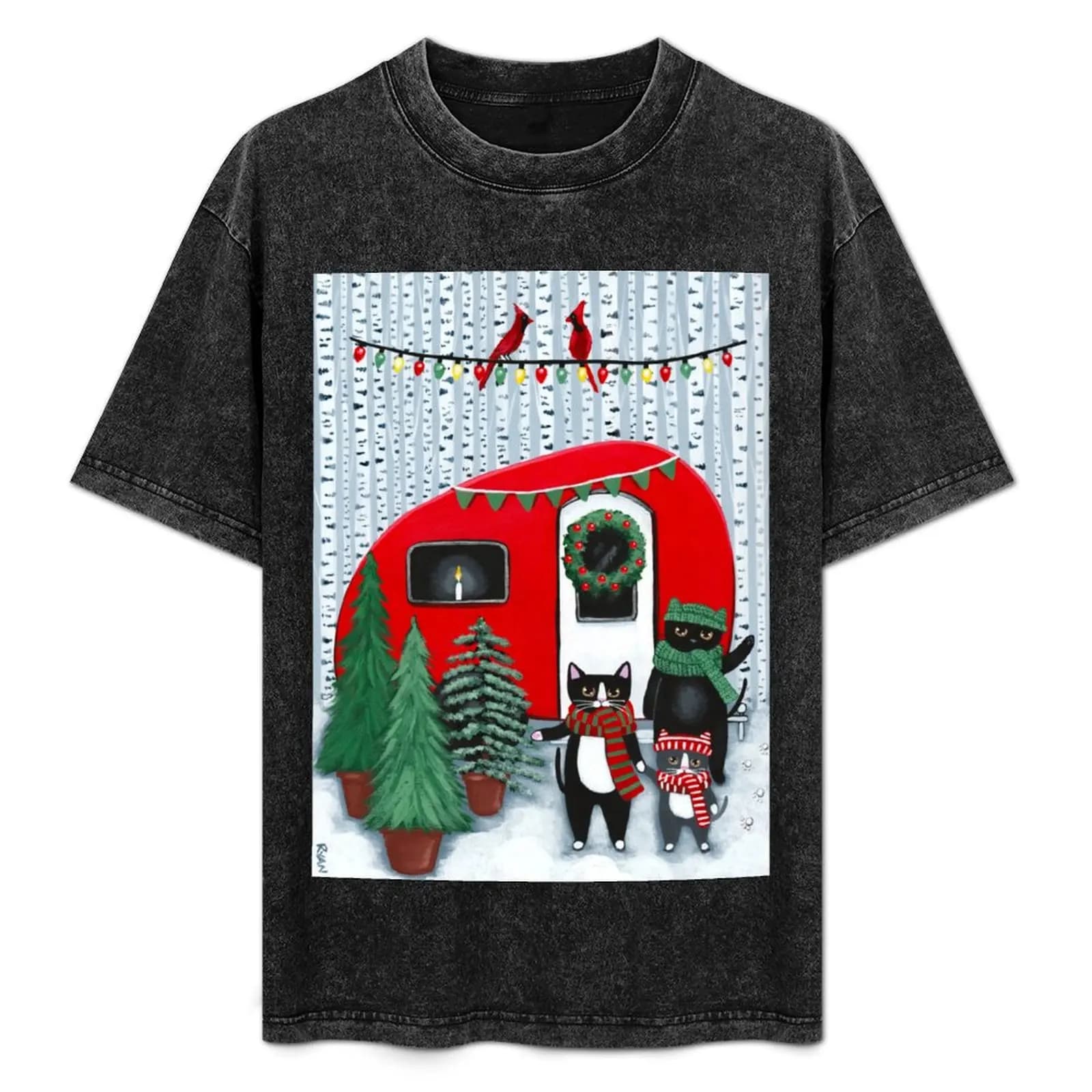 Gatti che si aggirano intorno all'albero di Natale! T-Shirt Performance Dry Fit