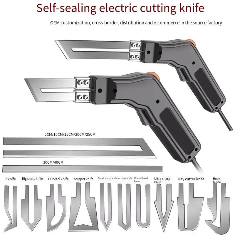 80W Rope Cutter Fabric Cutter Pro Electric Hot Knife Heat Sealer Adjustable Power Cutting Tool Kit with Blades & Accessories