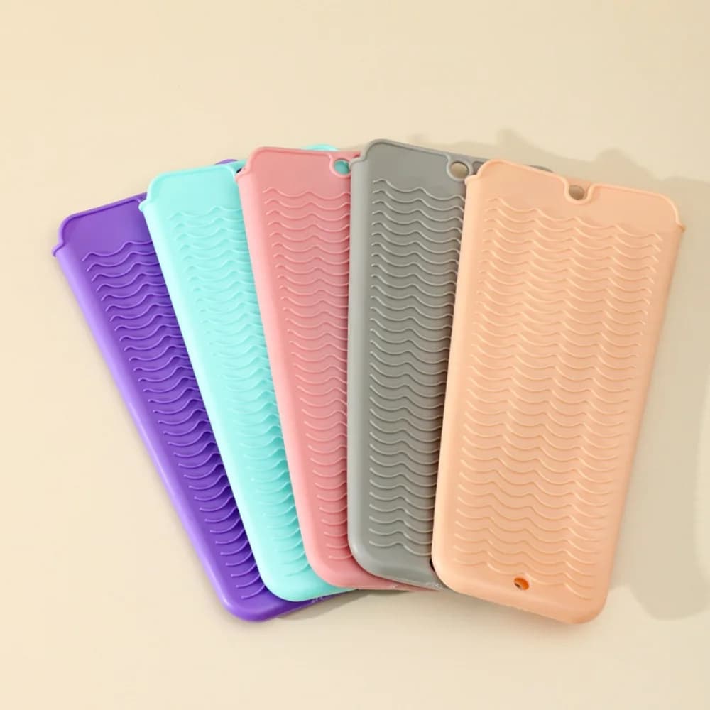Silicone Hair Plate Case Multifunctional Non-slip Heat Resistant Insulating Mat Foldable Iron Curtain Multicolor